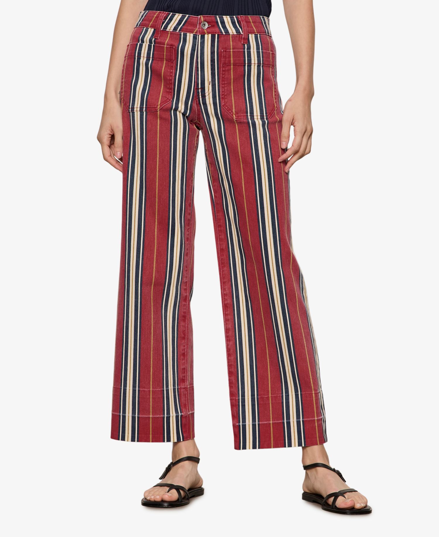 Petite Mid-Rise Wide-Leg Stretch Jeans