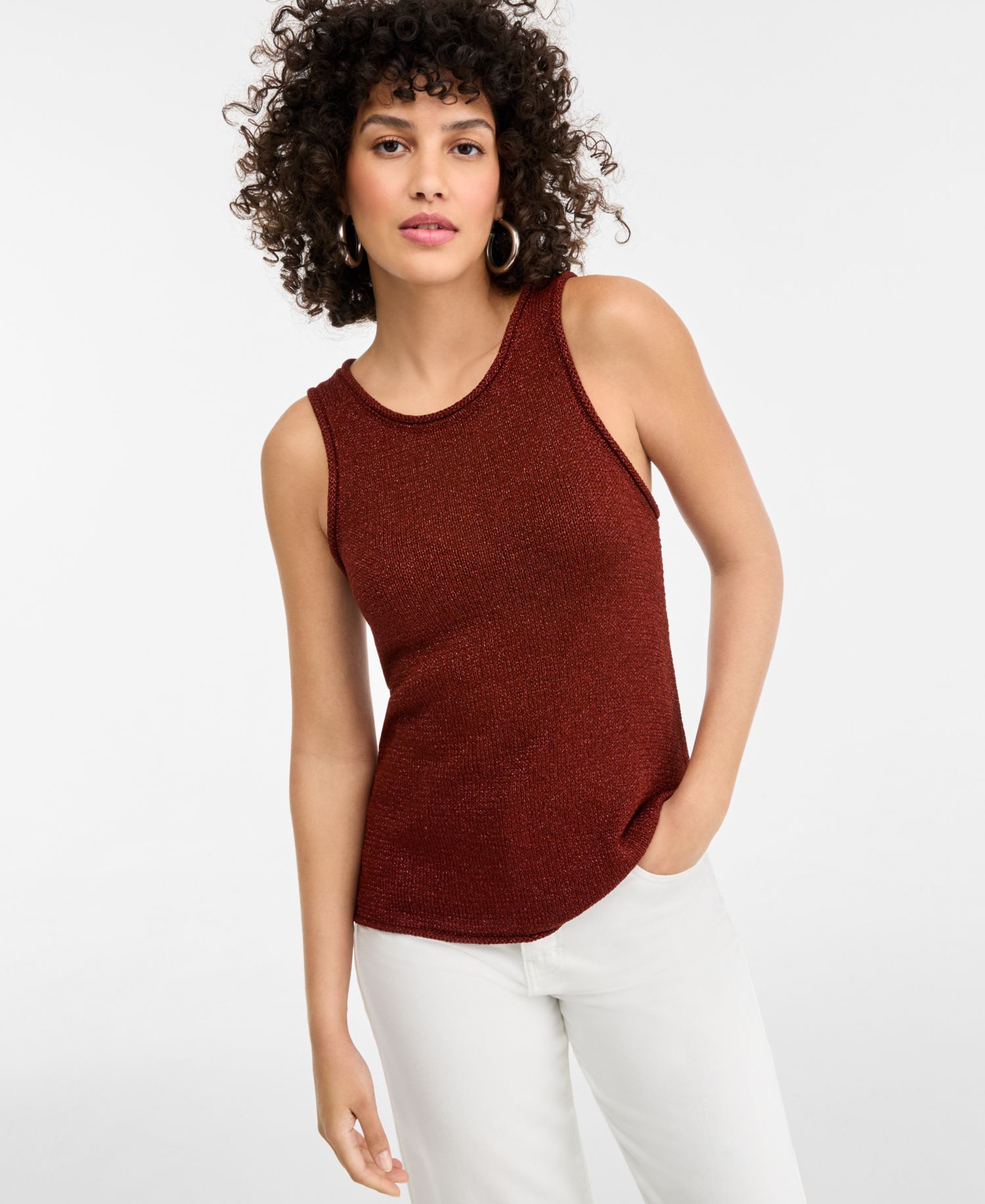 Women's Metallic Sweater Tank