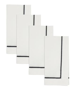 Embroidered Line Design Napkins, Set of 4