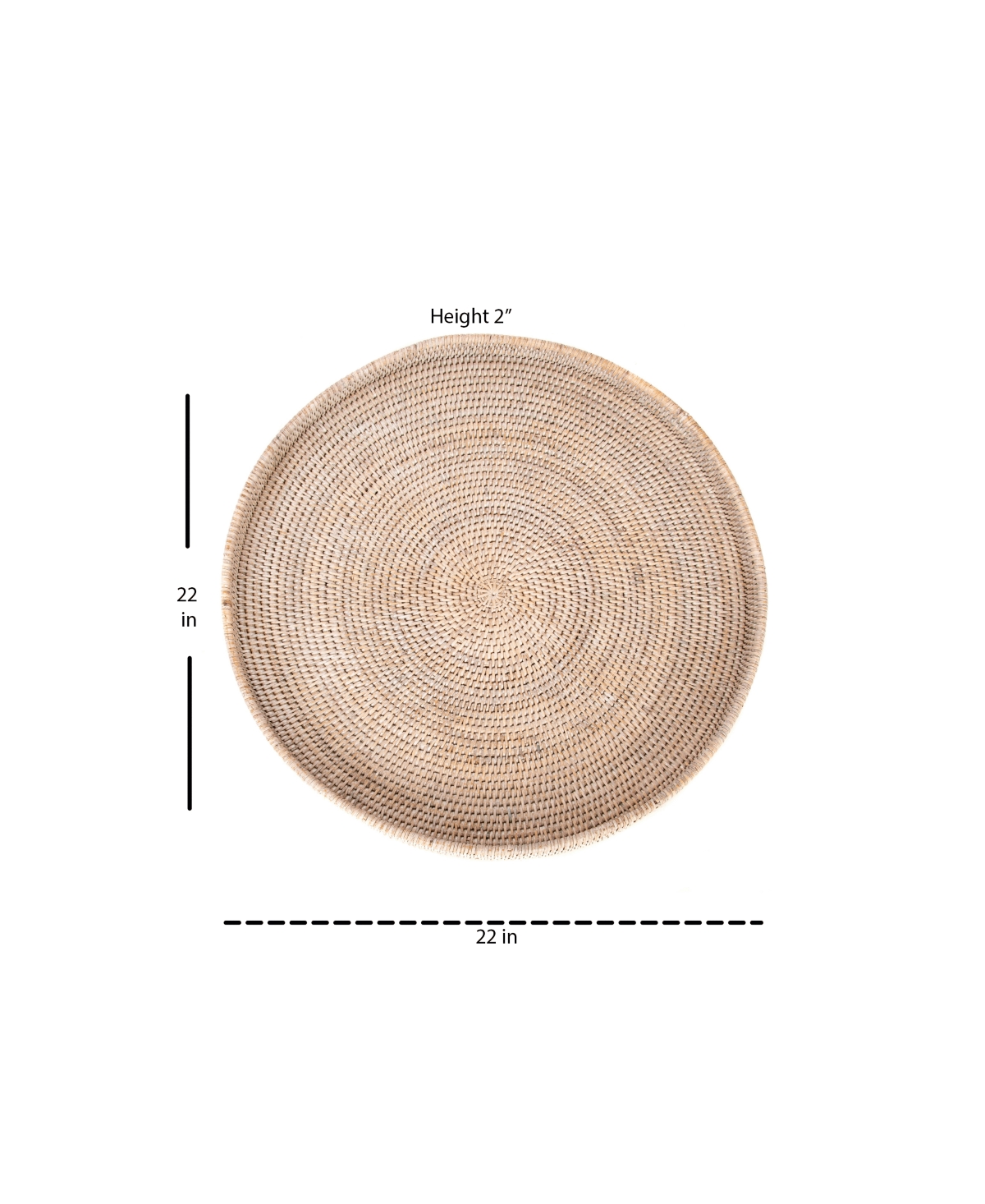 Artifacts Trading Company Rattan Round Serving / Ottoman Tray