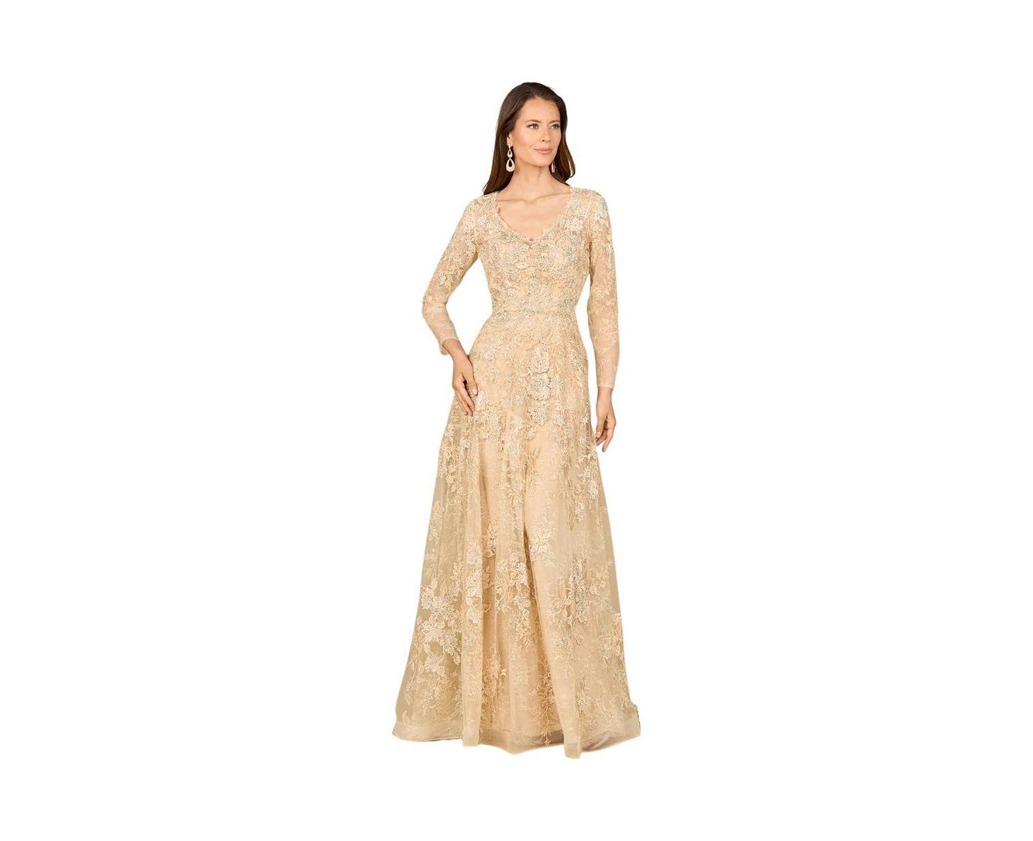 Women's Lace Ballgown with Long Sleeves