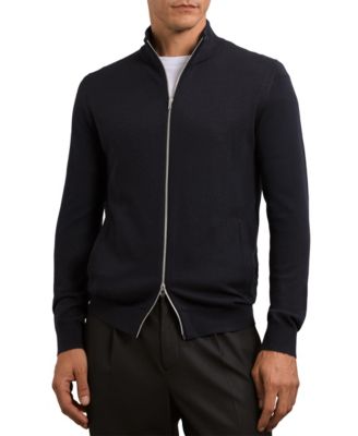 Men's Hampshire Merino Wool Funnel-Neck Cardigan