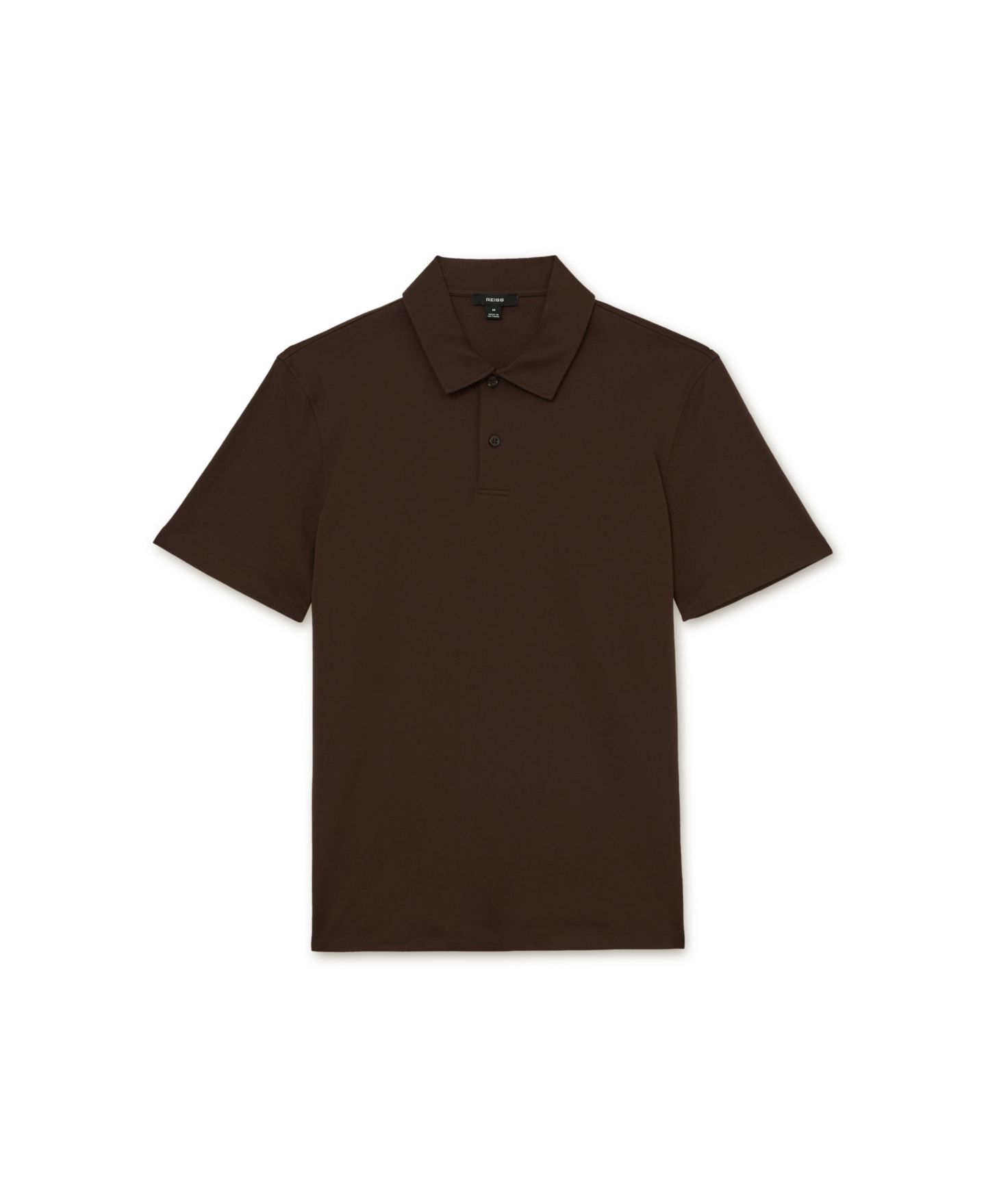 Мужское поло REISS Earl Air-Water Cotton Polo Shirt, цвет: Коричневый — фото 2