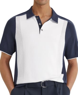 Men's Claremont Half Button Color block Polo Shirt