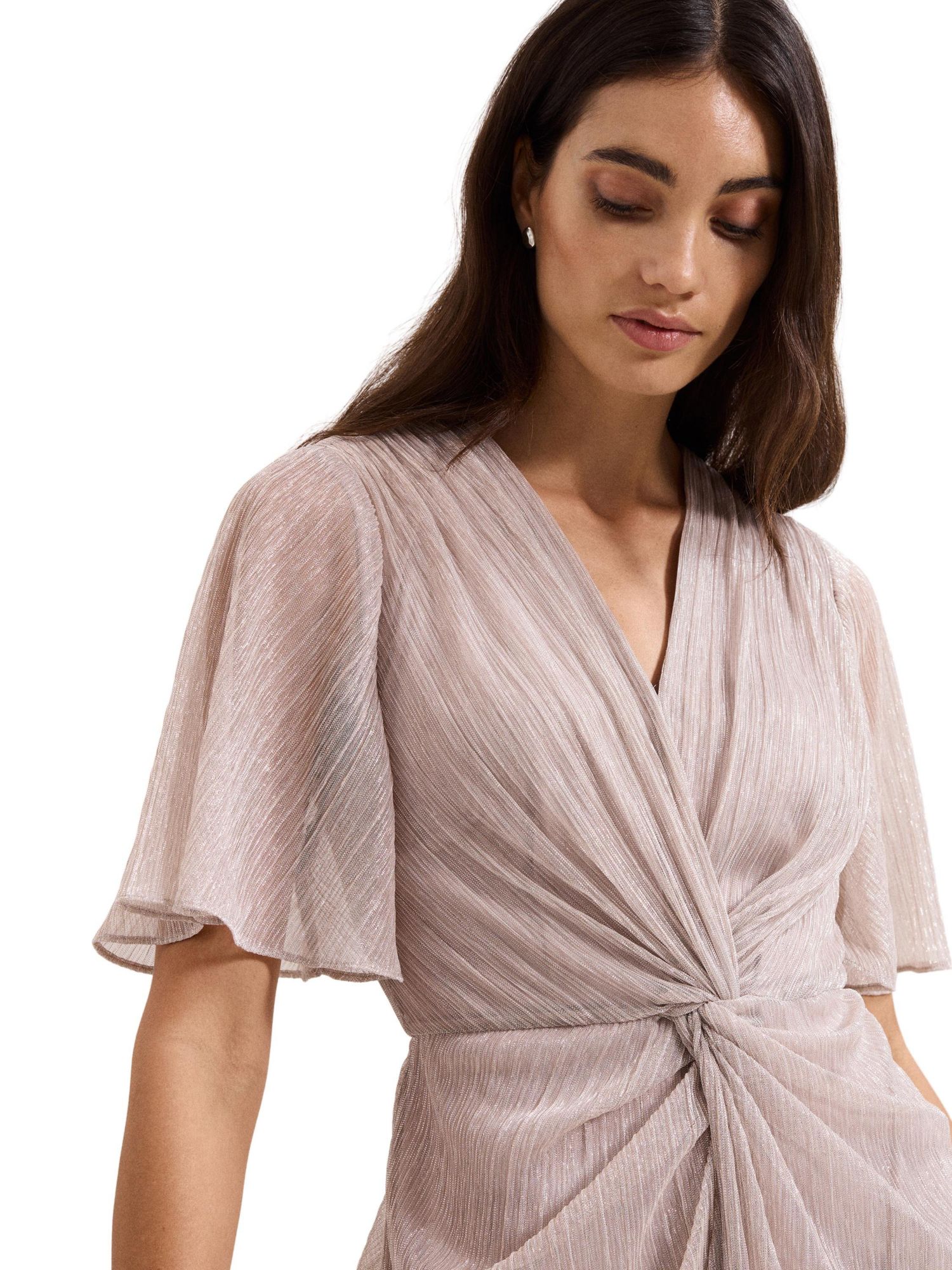 Women's Dorinda Metallic Twist Front Maxi Dress