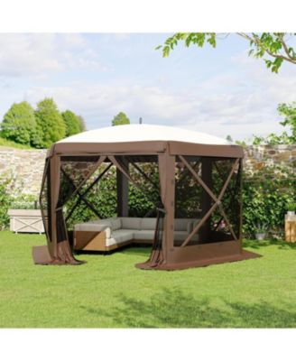 13FT Collapsible Gazebo Tent with 6 Removable Wind Panels for Outdoor Events, Camping, Patio, Backyard