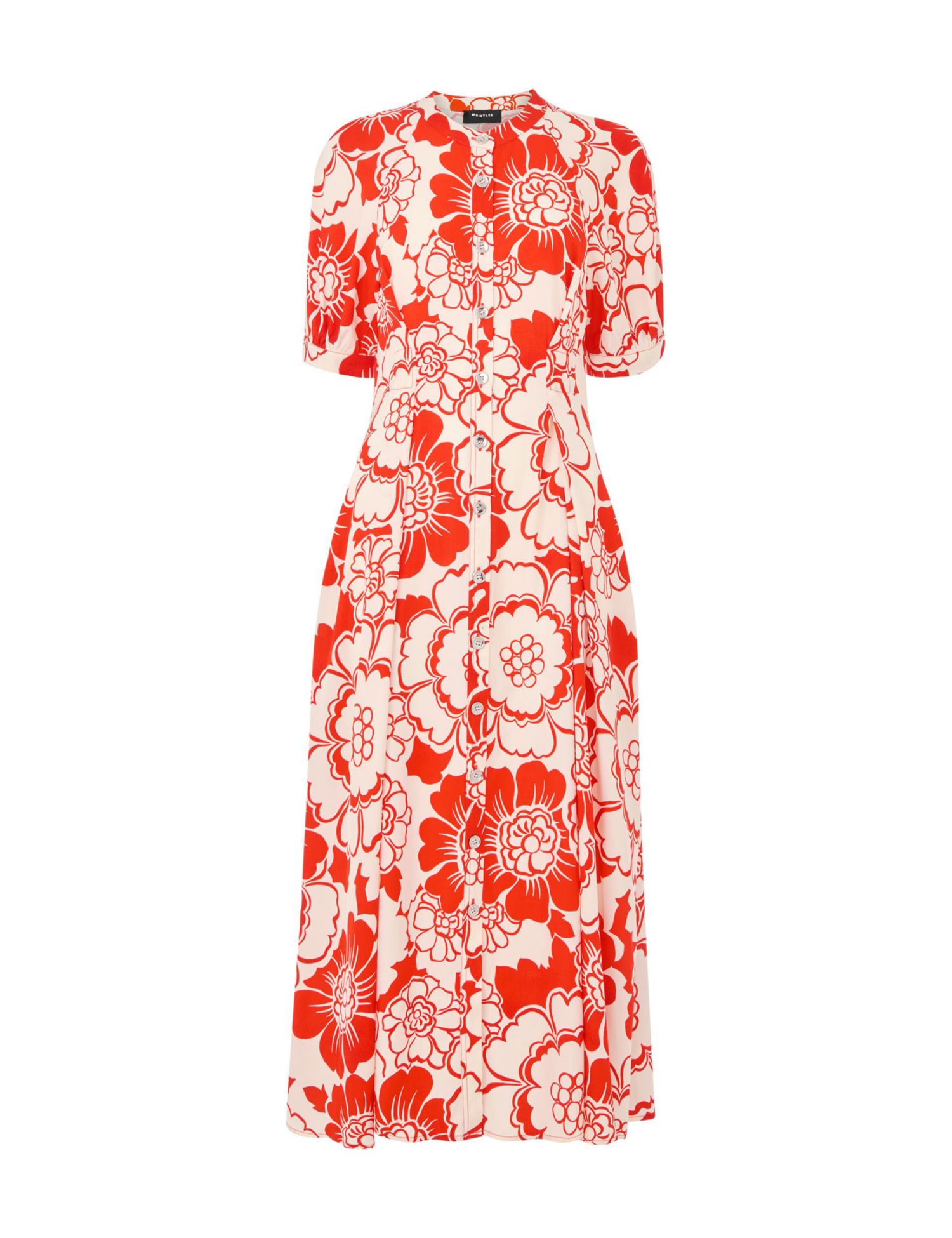Women's Short Sleeve Bloom Floral Midi Dress