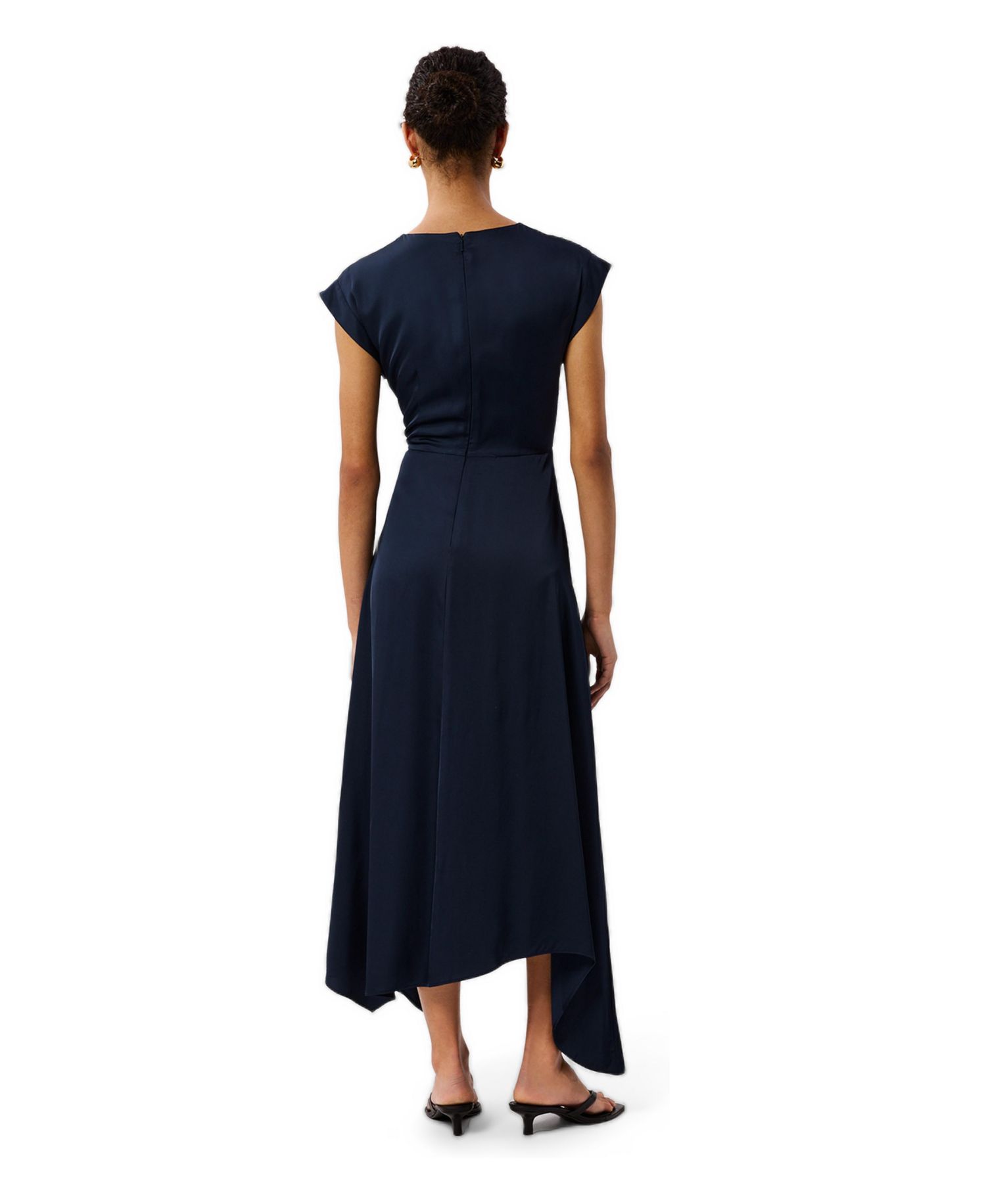 Women's Lace Insert Asymmetric Midi Dress