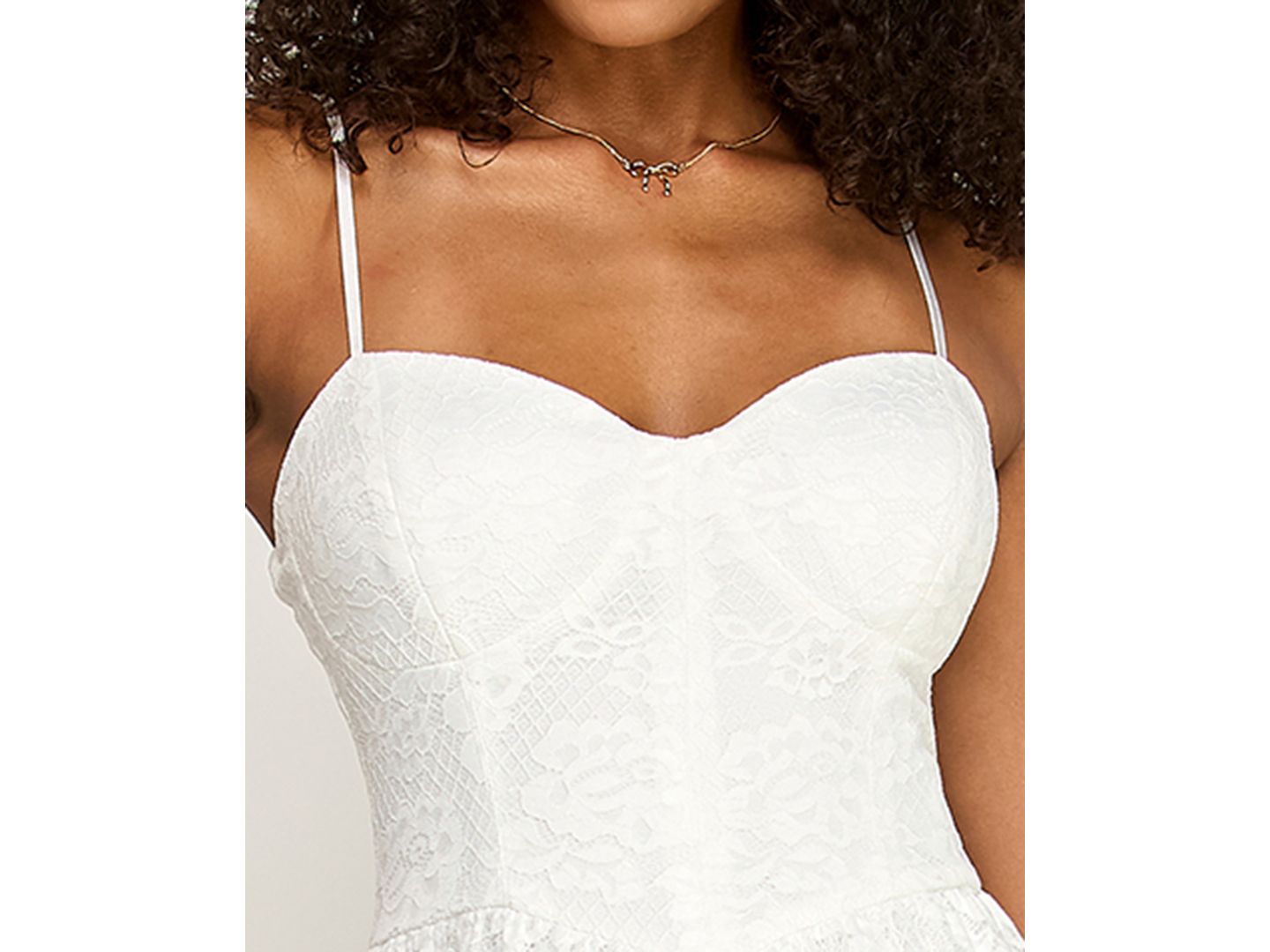Женское платье KATIA RAE Juniors' Sweetheart Neck Midi, цвет: Слоновая кость — фото 4