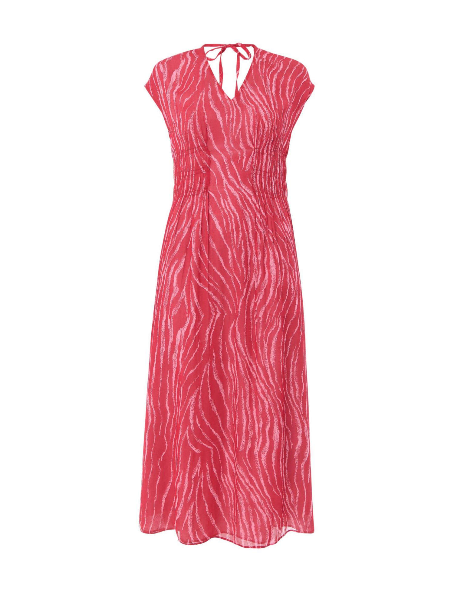 Women's Short Sleeve Zebra Texture Midi Dress
