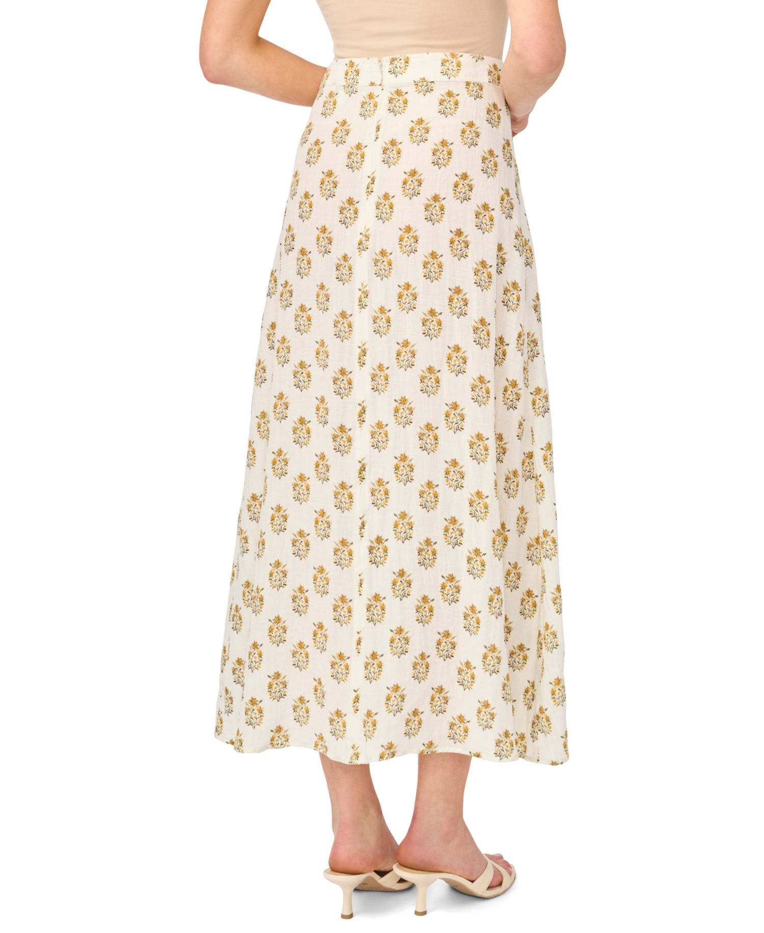 Women's Printed Zippered A-Line Skirt