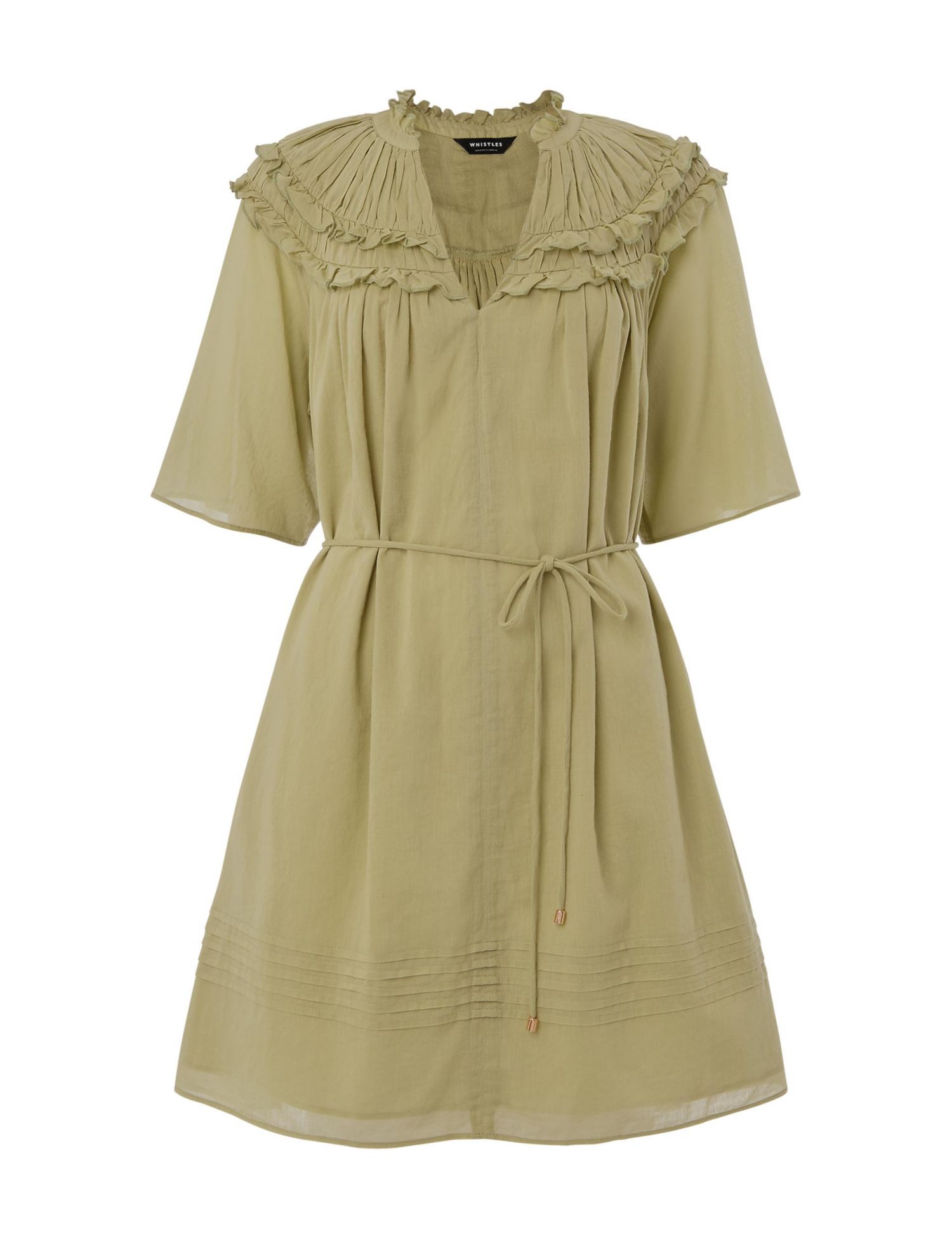 Women's Short Sleeve Cotton Frill Mini Dress