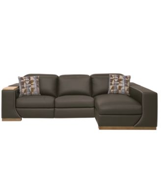 Holtman 3-Piece Leather Sectional Sofa Set with 2 Power Recliners and Chaise