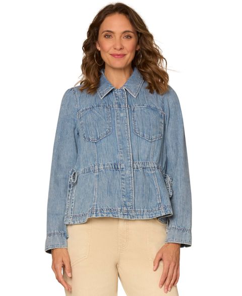 Женские куртки Democracy Petite Collared Neck Peplum Jacket