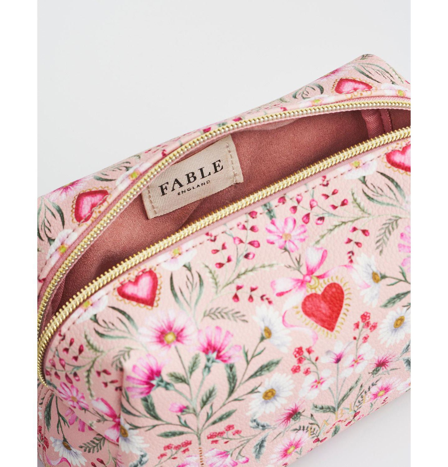Женская сумка Fable England Floral Heart Cosmetic Pouch, цвет: Розовый — фото 5