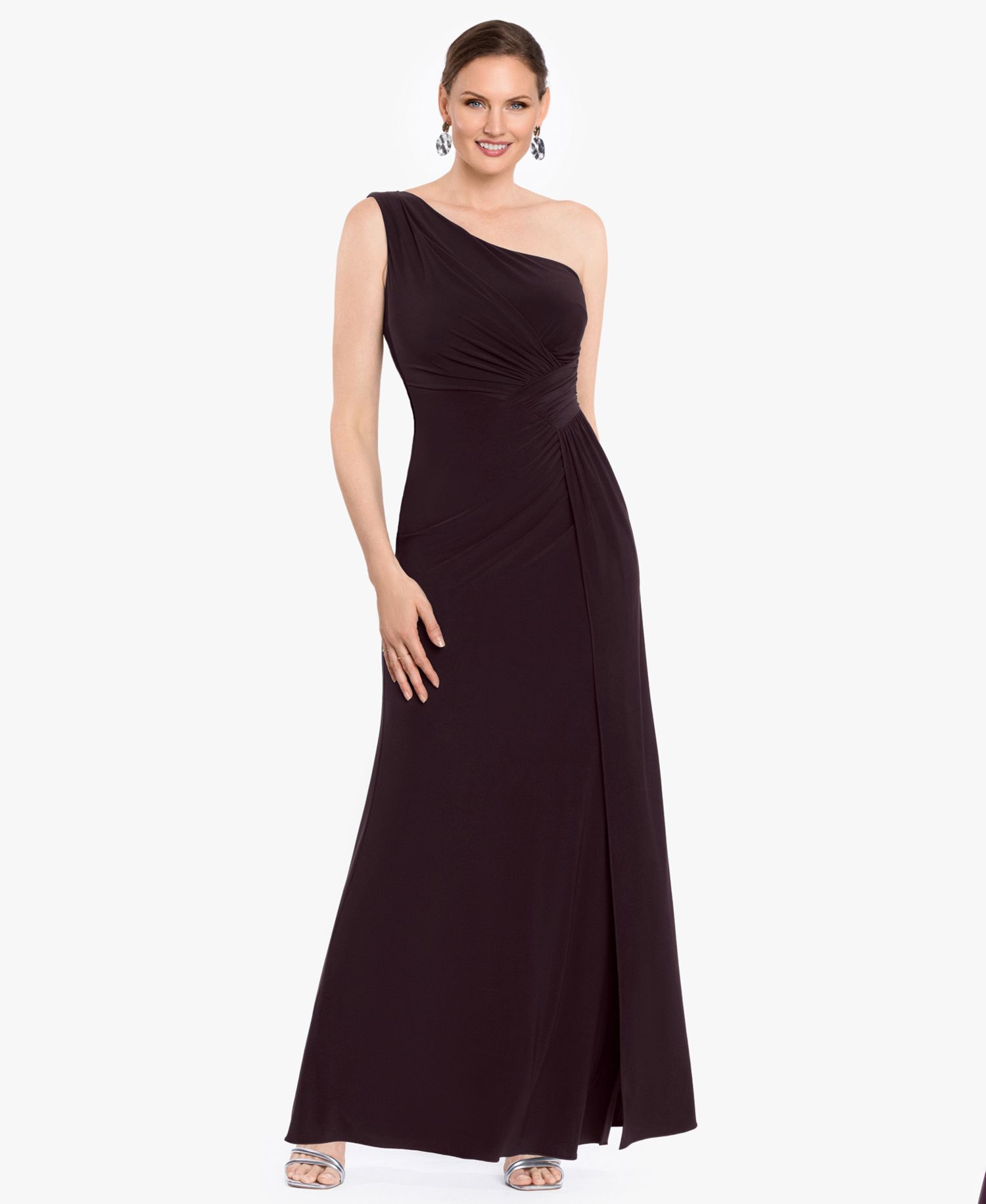 Women’s One-Shoulder Ruched Draped Dress