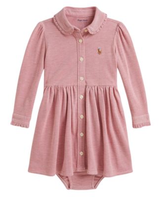 Baby Girls' Long-Sleeve Oxford Dress and Bloomer, 2-Piece Set