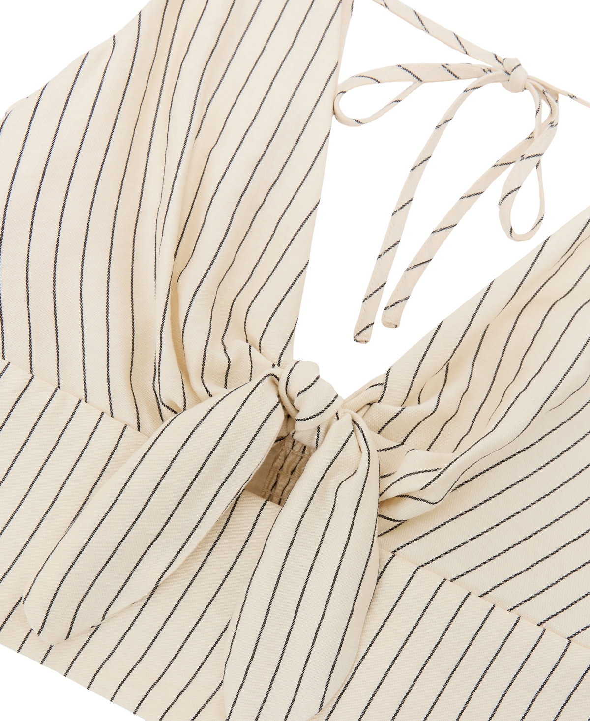 Reiss Women's Pinstripe Tie-Front Cropped Top