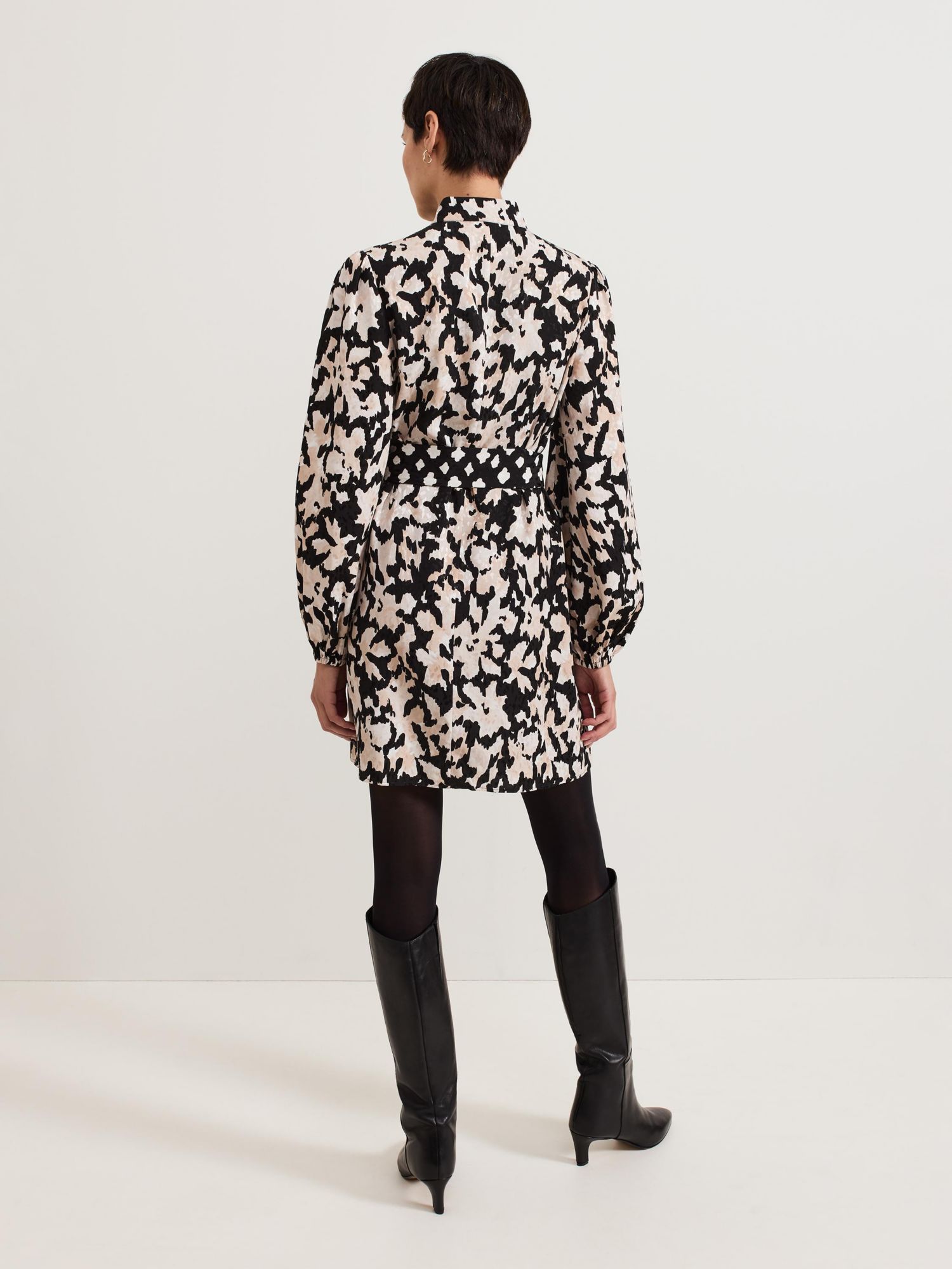 Women's Dolly Mandarin Collar Mini Shirt Dress