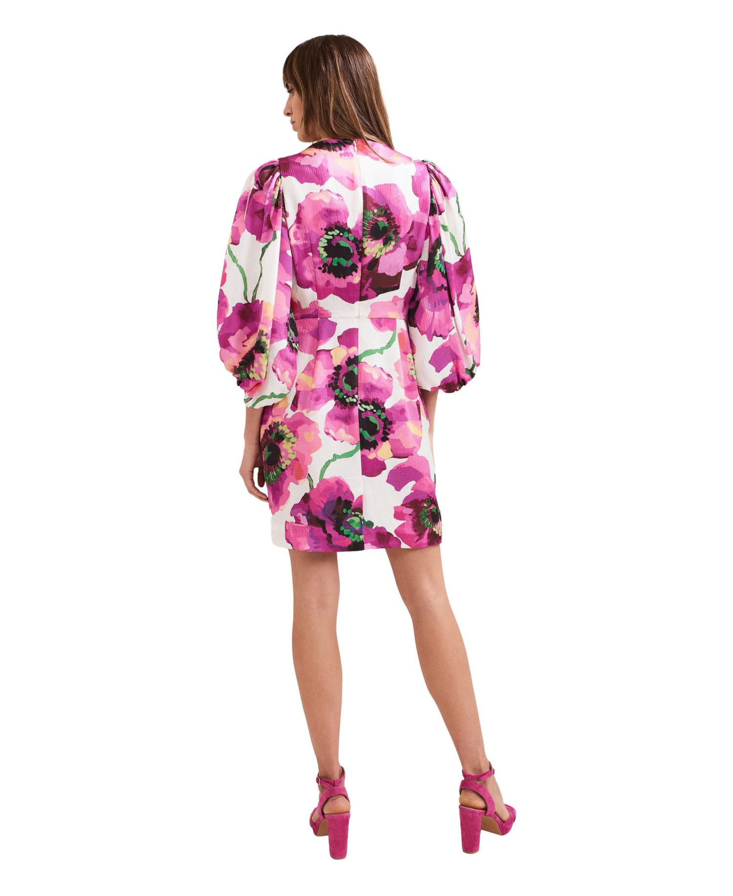 Women's Fiona Puff Sleeve V-Neck Dress