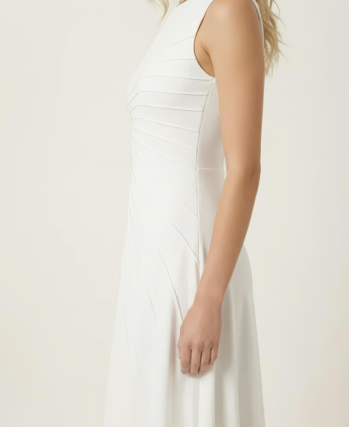 Modenaire Women's Sleeveless Asymmetrical-Hem Midi Dress