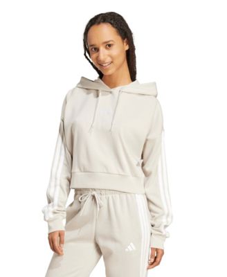 Women's Essentials 3-Stripes French Terry Cropped Hoodie