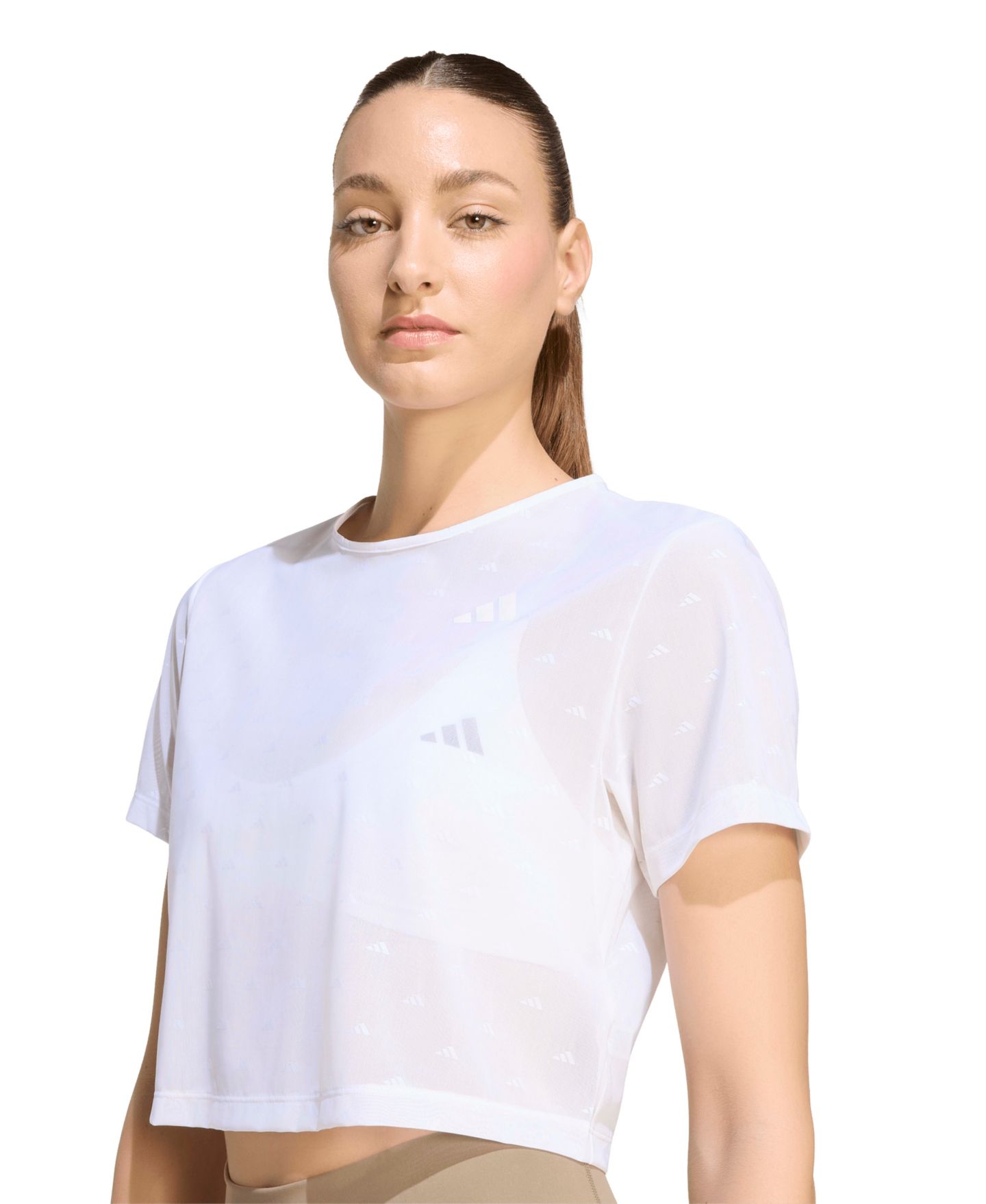 Женская футболка adidas Essentials Workout Boxy Mesh Training, цвет: Chapin — фото 2