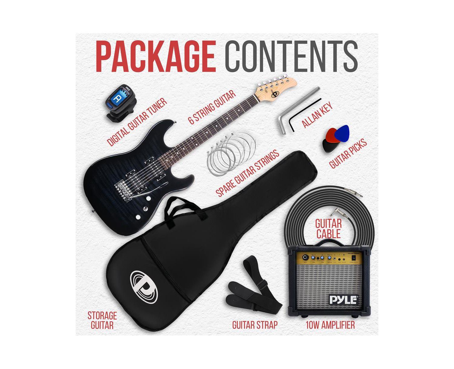 6-String Electric Guitar Kit- Includes Amplifier with Accessory Kit