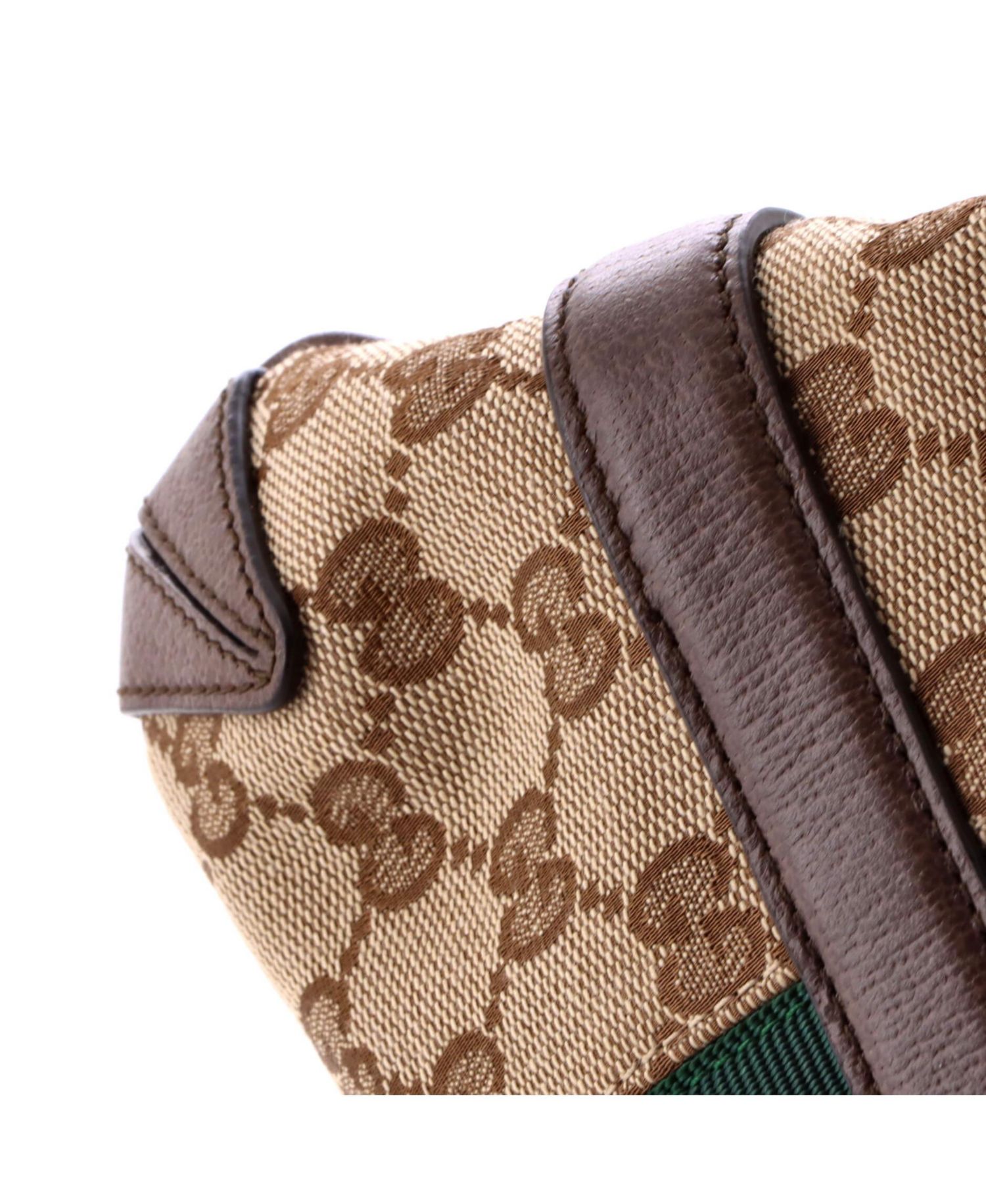 Small Horsebit NM Web Chain Clutch GG Canvas