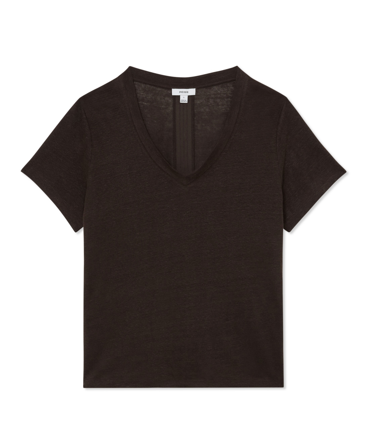 Reiss Women's Lola Linen V-Neck T-Shirt