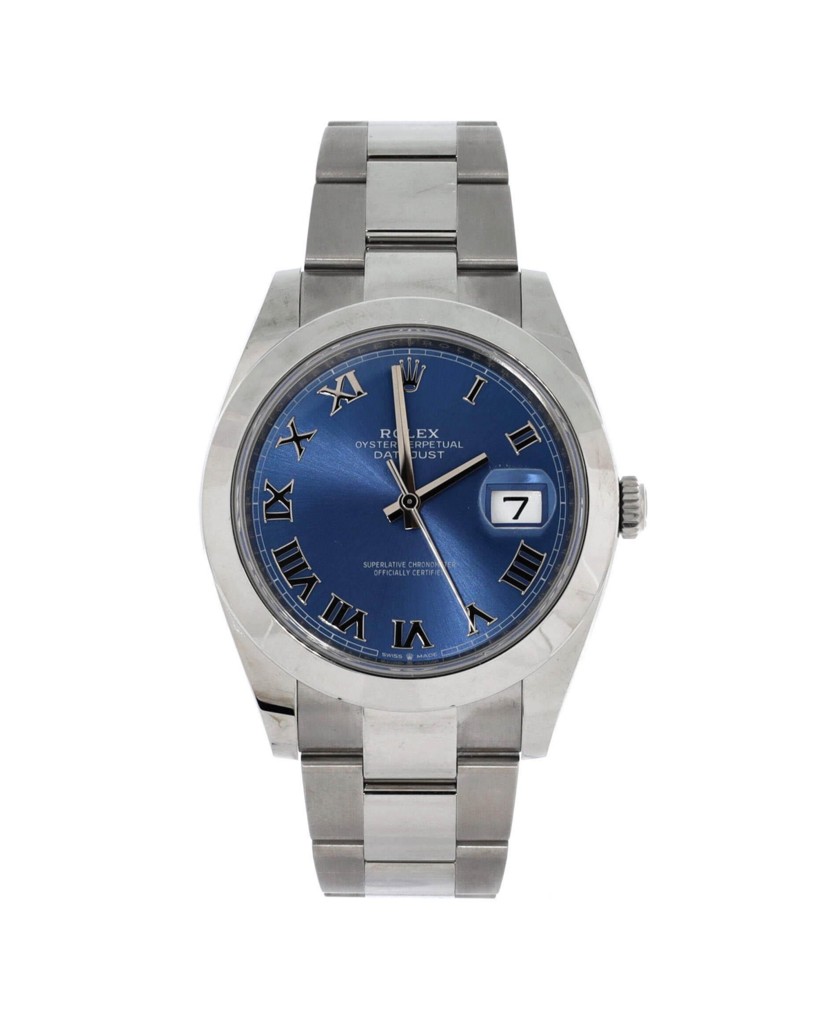 PreOwned Rolex Oyster Perpetual Datejust Automatic Watch in Stainless Steel 41mm  Dial color blue