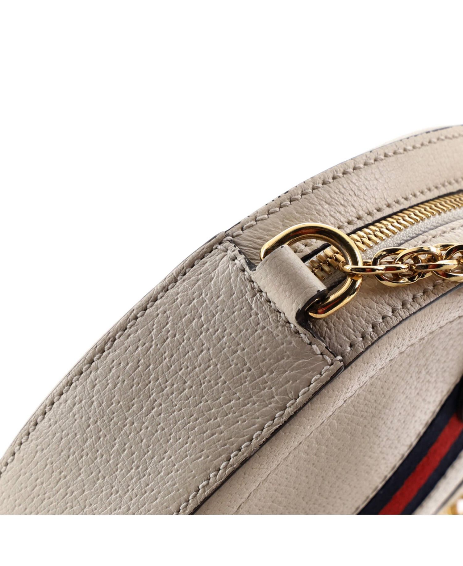 Mini Ophidia Round Shoulder Bag Leather