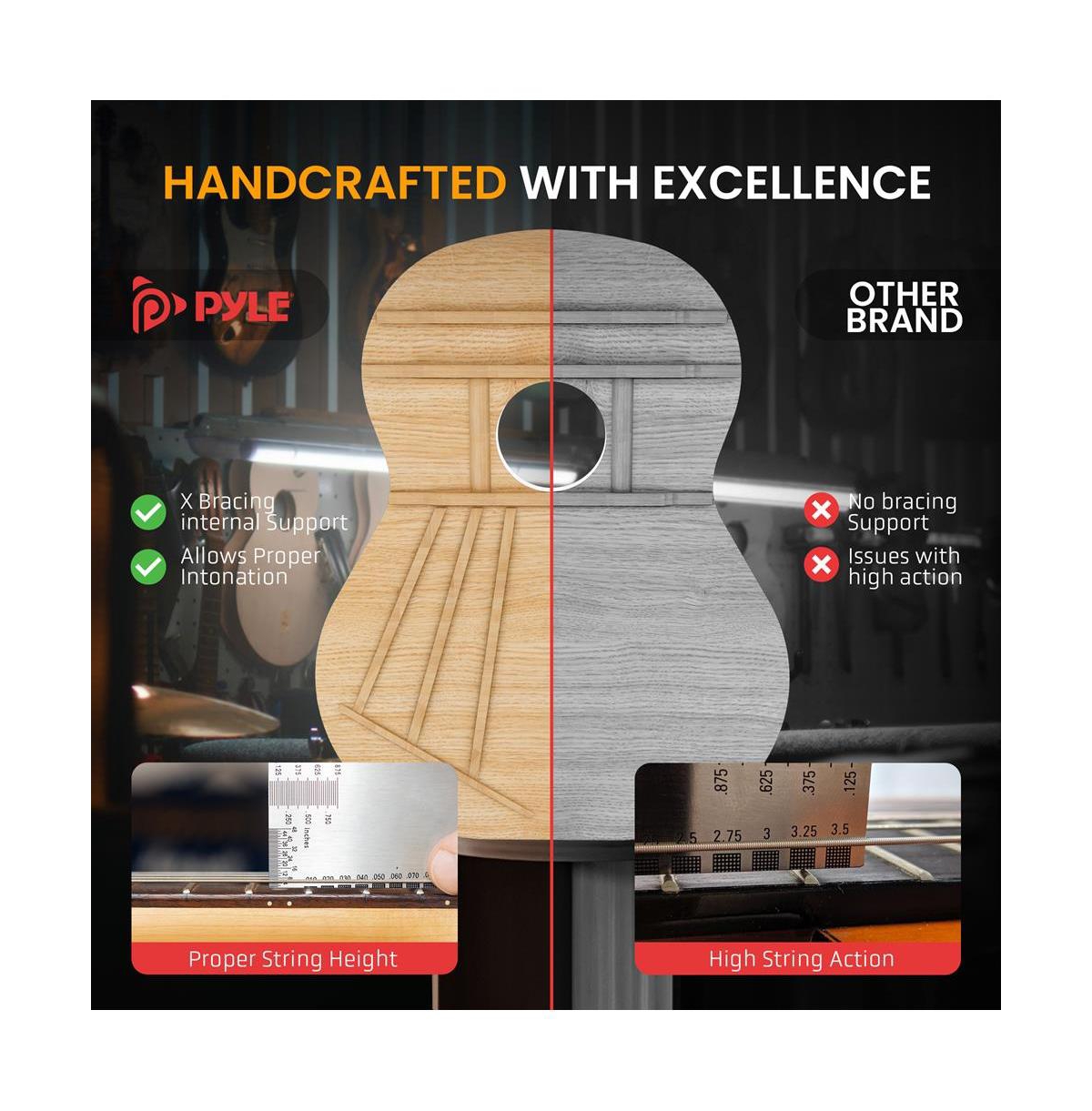 Pyle 39" 6-String Classical Acoustic Guitar for Beginners & Adults with Accessory Kit