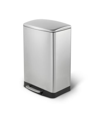 13 Gal./50 Liter Stainless Steel Rectangular Step-on Trash Can for Kitchen