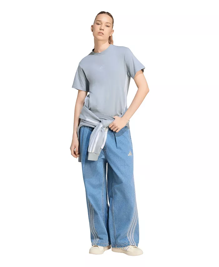 Women's Stadium Washed Denim Loose-Fit Pants - thumbnail 6