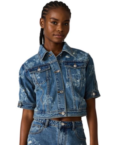 Женские куртки Steve Madden Collared Front Button Jacket