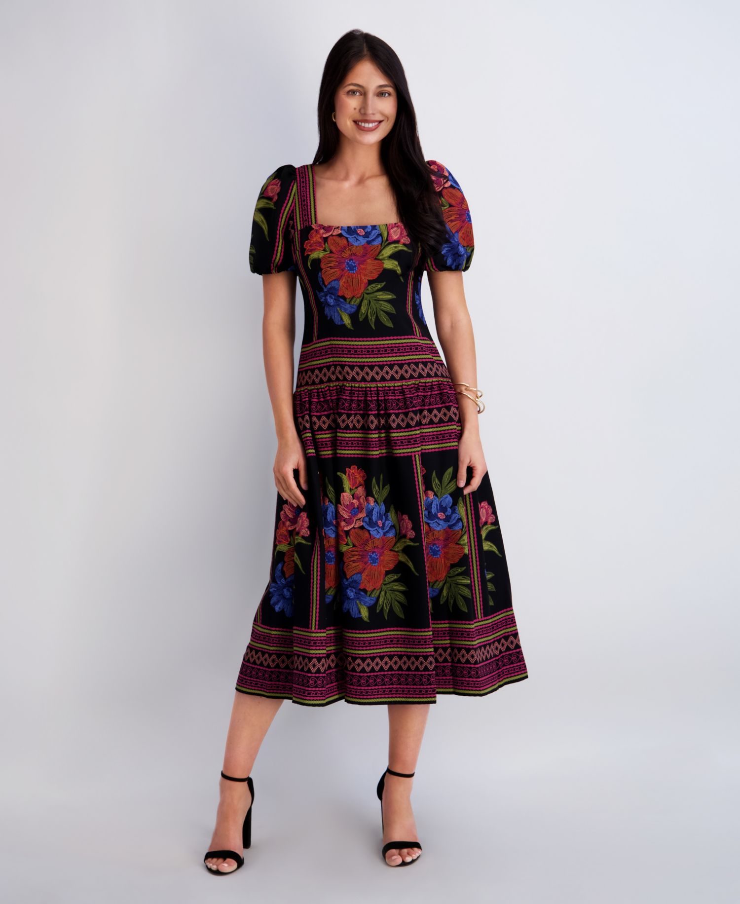 Women's Square Neck Printed Dress
