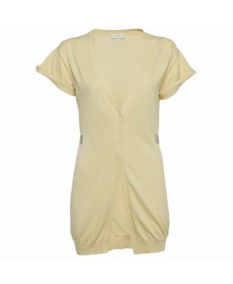 Women's Cream Cotton Knit Long Cardigan