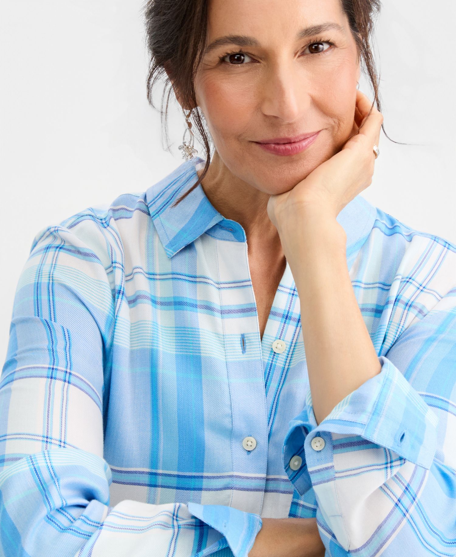 Women's Plaid Button-Up Perfect Shirt