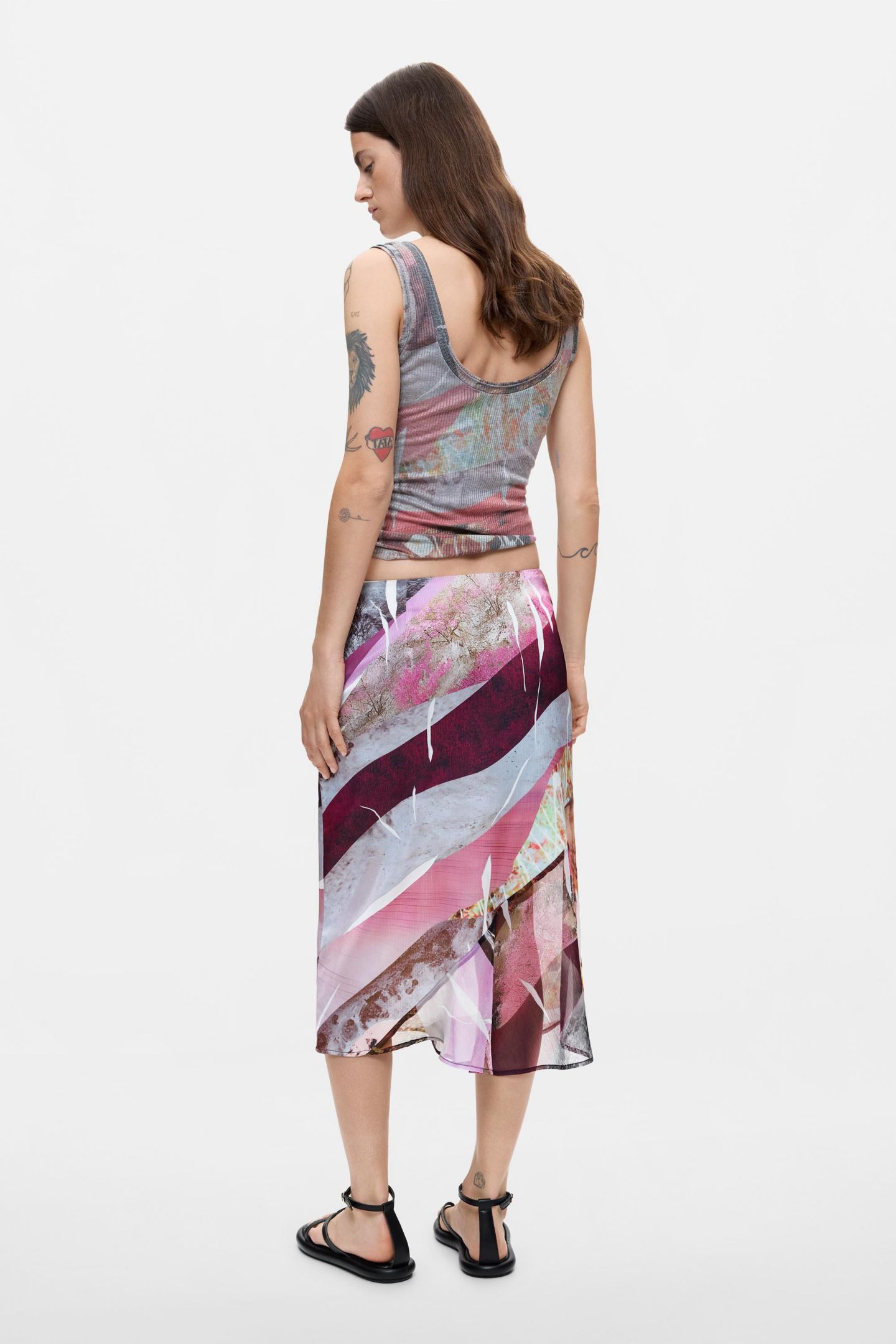 Женская юбка Desigual Asymmetrical printed, цвет: Чёрный — фото 5