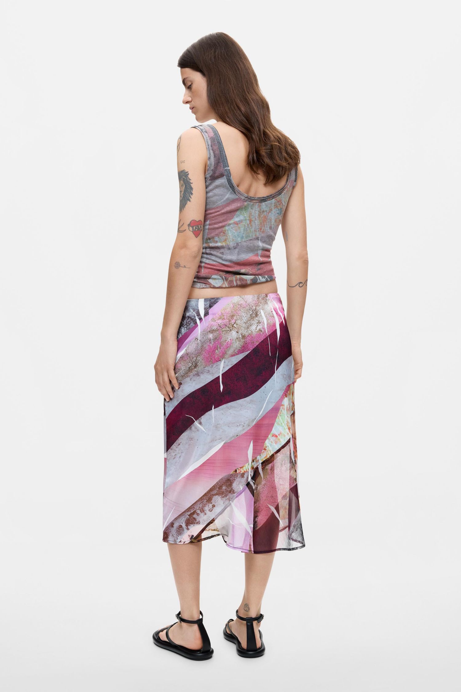 Women's Asymmetrical printed skirt