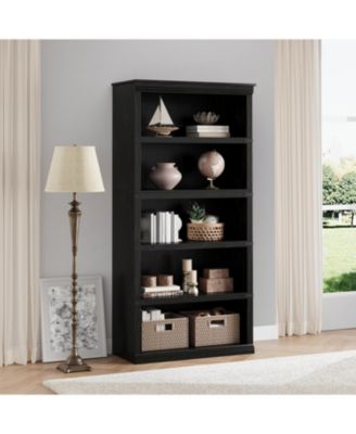 5 Tier Bookcase, Farmhouse Book Shelf with Storage, Book Case Wooden 5 Shelf Bookcase for Home Office, Living Room, Bed Room