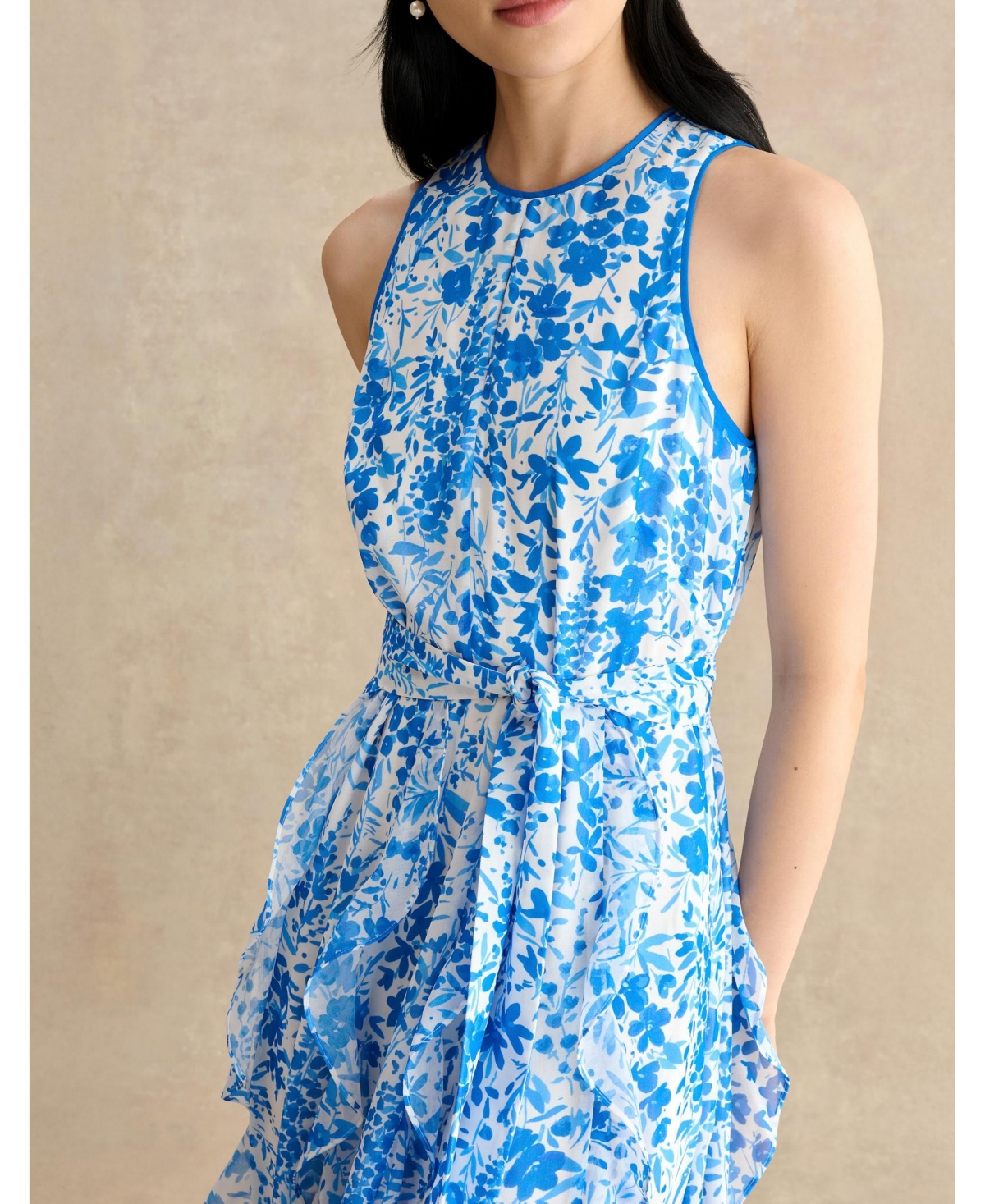 Hobbs London Women's Taryn Floral Ruffle Maxi Dress