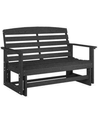 Patio Glider Bench, HDPE Outdoor Glider Loveseat
