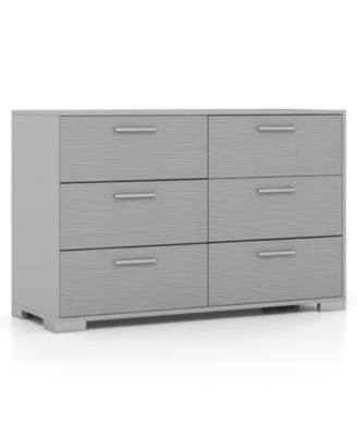 6-Drawer Storage Cabinet with Metal Legs and Anti-Toppling Devices, 47 x 18 x 30.5