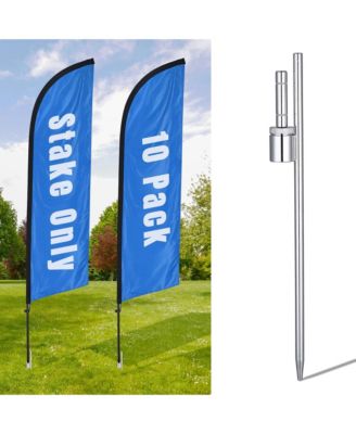 10 Pack Feather Flag Ground Spike 20 Inch Ground Stake Flag Base Heavy Duty Flag Pole Holder