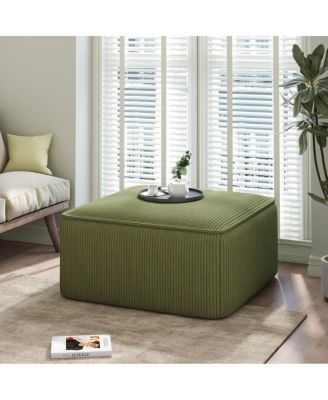 Upholstered Square Ottoman, Corduroy