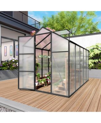 Gain height 6x10 Feet Aluminum Greenhouse with Polycarbonate Panels