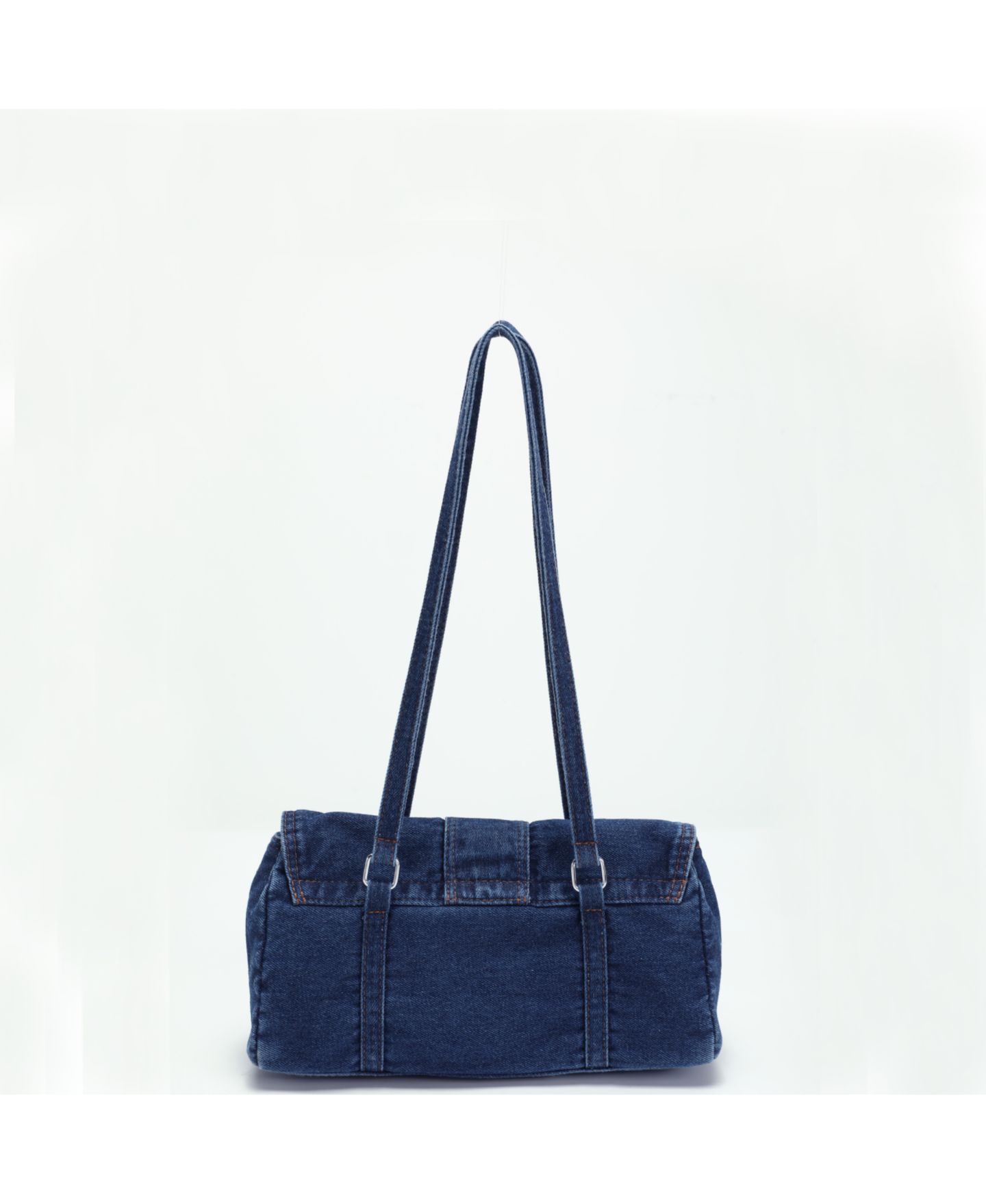 Женская сумка SUSU Denva Denim Baguette Shoulder for Women East West Handbag Buckle Detail Casual Chic Everyday Purse, цвет: Тёмная варка джинсовый / Индиго синий — фото 4