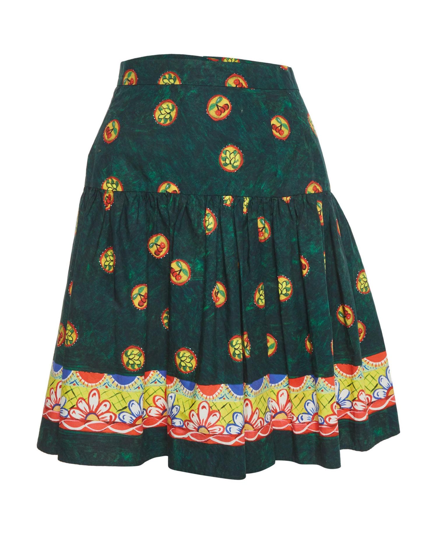Women's Cherry Print Cotton Mini Skirt